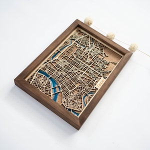 Taipei Map | Wood and Epoxy