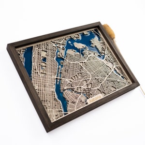 Mapa de Astoria / Madera y epoxi