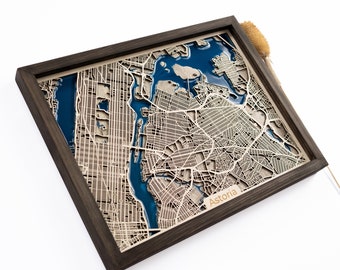 Astoria Map | Wood and Epoxy