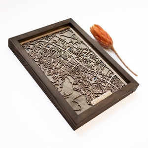 Mapa de Cedar Park / Madera y epoxi