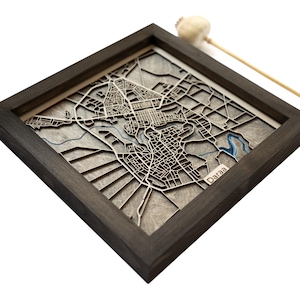 Kaart van Daraa | Hout en epoxy