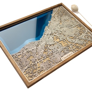 Cleveland Wood Map | Wood and Epoxy