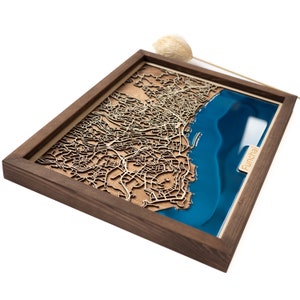 Mappa di Funchal / Legno ed Epossidica