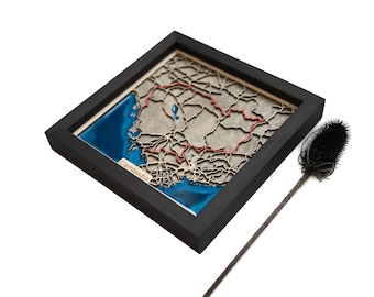 Cambodia Map | Wood and Epoxy