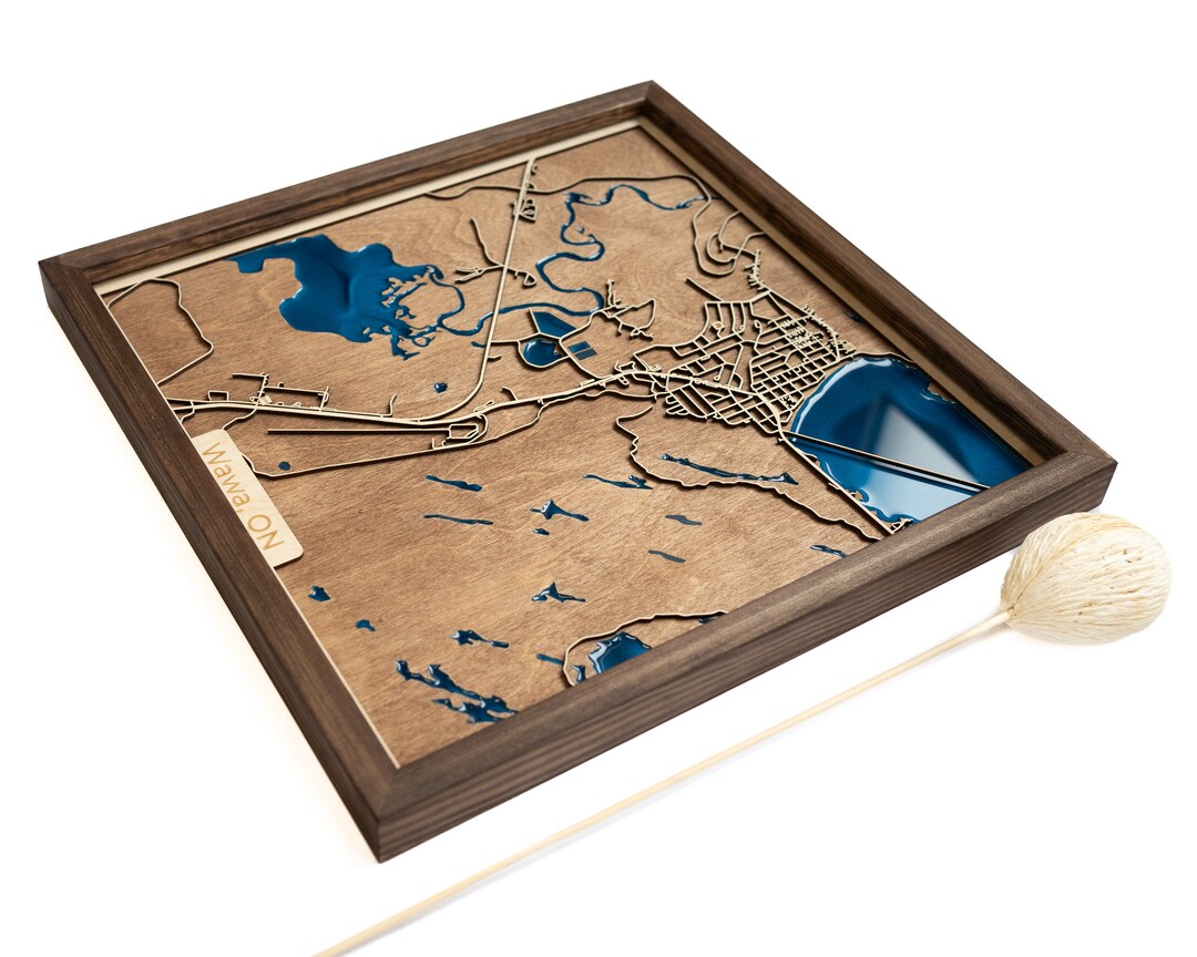 Wawa Map Wood and Epoxy Etsy