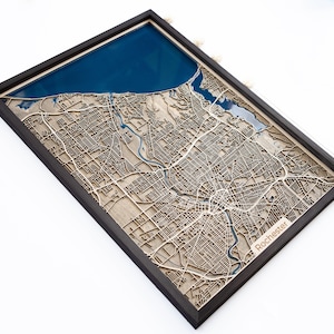 Rochester Map | Wood and Epoxy