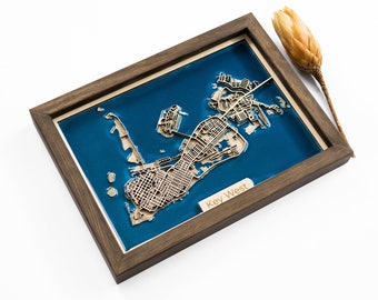 Mapa de Key West / Madera y epoxi