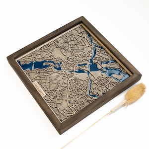 Kaart van Potsdam | Hout en epoxy