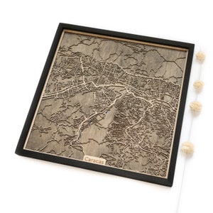 Mapa de Caracas / Madera y Epoxi