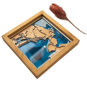 Mappa di Coles Bay / Legno ed epossidica