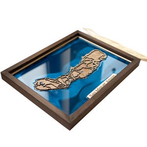 Kaart van São Miguel | Hout en epoxy