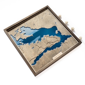 Lac Talon : carte | Bois et époxy