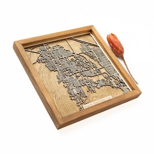 Mapa de Palm Springs / Madera y epoxi