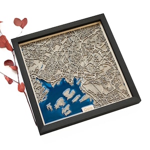 Mapa de Oslo / Madera y epoxi