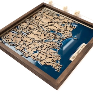 Mapa de Westport / Madera y epoxi