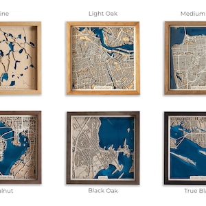 5th Anniversary Gift Wooden Map of Any City in the World Wood and Epoxy image 2