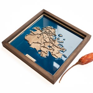 Antigua Map | Wood and Epoxy