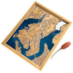 Carte du port de Gig | Bois et époxy
