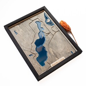 Mapa del lago Baldy / Madera y epoxi