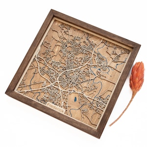 Frederick Map | Wood and Epoxy