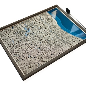 Mapa hrabstwa Lake | Drewno i żywica epoksydowa