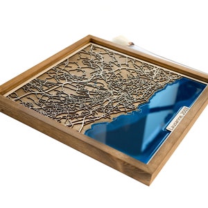 Mapa de Lausana / Madera y epoxi
