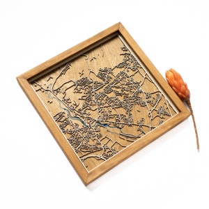 Exeter Karte | Holz und Epoxydharz