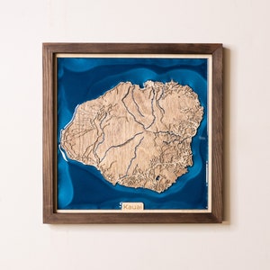 Carved Map | Wood and Epoxy Resin