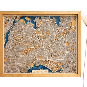 Queens Wood Map | Wood and Epoxy Resin