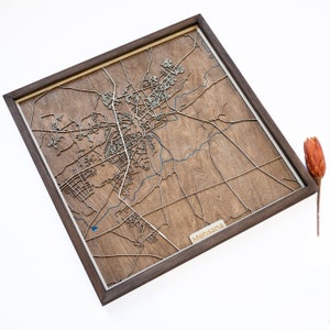 Mapa de Mehsana / Madera y epoxi