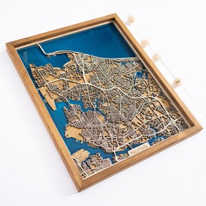 Norfolk Karte | Holz und Epoxydharz