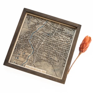 Albuquerque Map | Wood and Epoxy