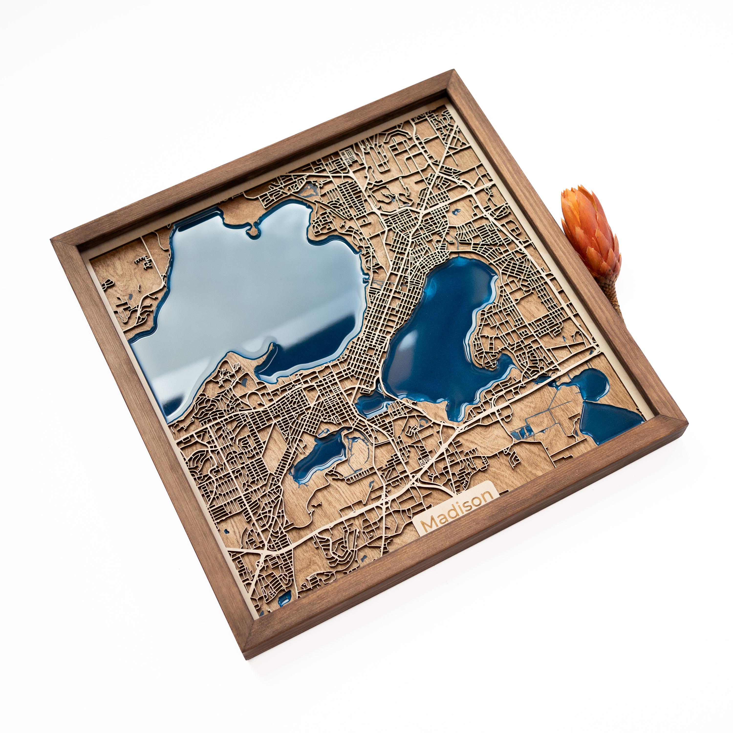 Custom Map Gift | Wood and Epoxy - Etsy