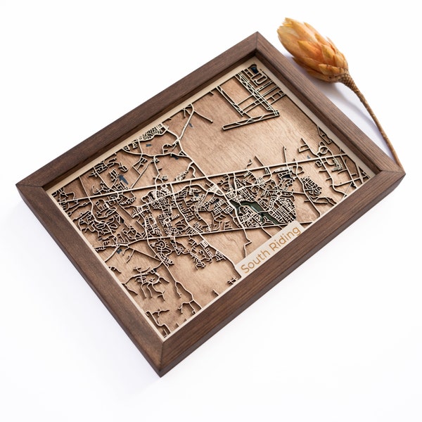 South Riding Map | Wood and Epoxy