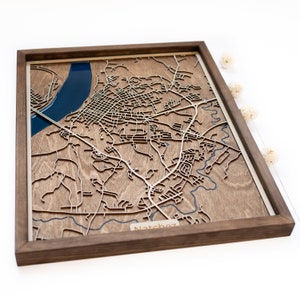 Natchez Map | Wood and Epoxy