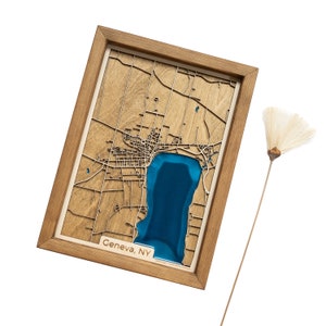 Carte de Genève | Bois et époxy