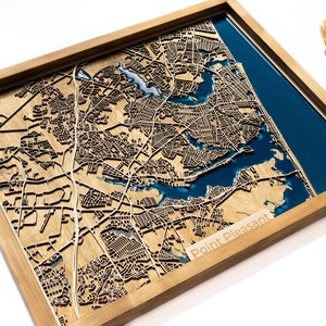 Point Pleasant Map | Wood and Epoxy