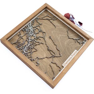 Kaart van Chamonix | Hout en epoxy