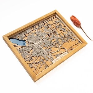 Syracuse : carte | Bois et époxy