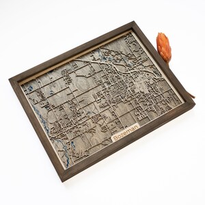 Mapa de Bozeman / Madera y epoxi