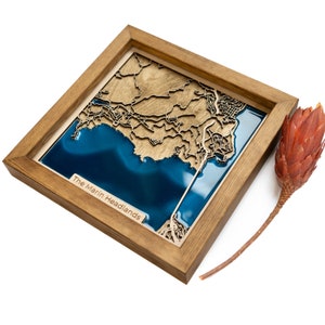 La carte de Marin Headlands | Bois et époxy