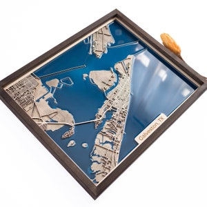 Galveston Map | Wood and Epoxy
