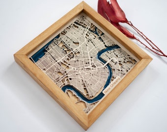 New Orleans Wood Map | Wood and Epoxy