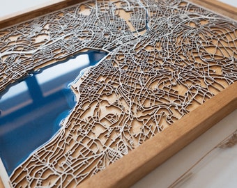 Zurich Wood Map | Wood and Epoxy