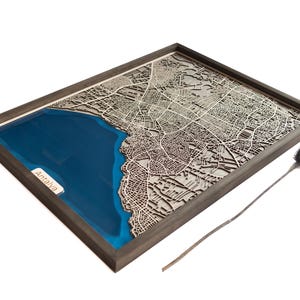 Mapa de Antalya / Madera y epoxi