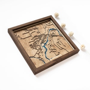 Kaart van Leavenworth | Hout en epoxy
