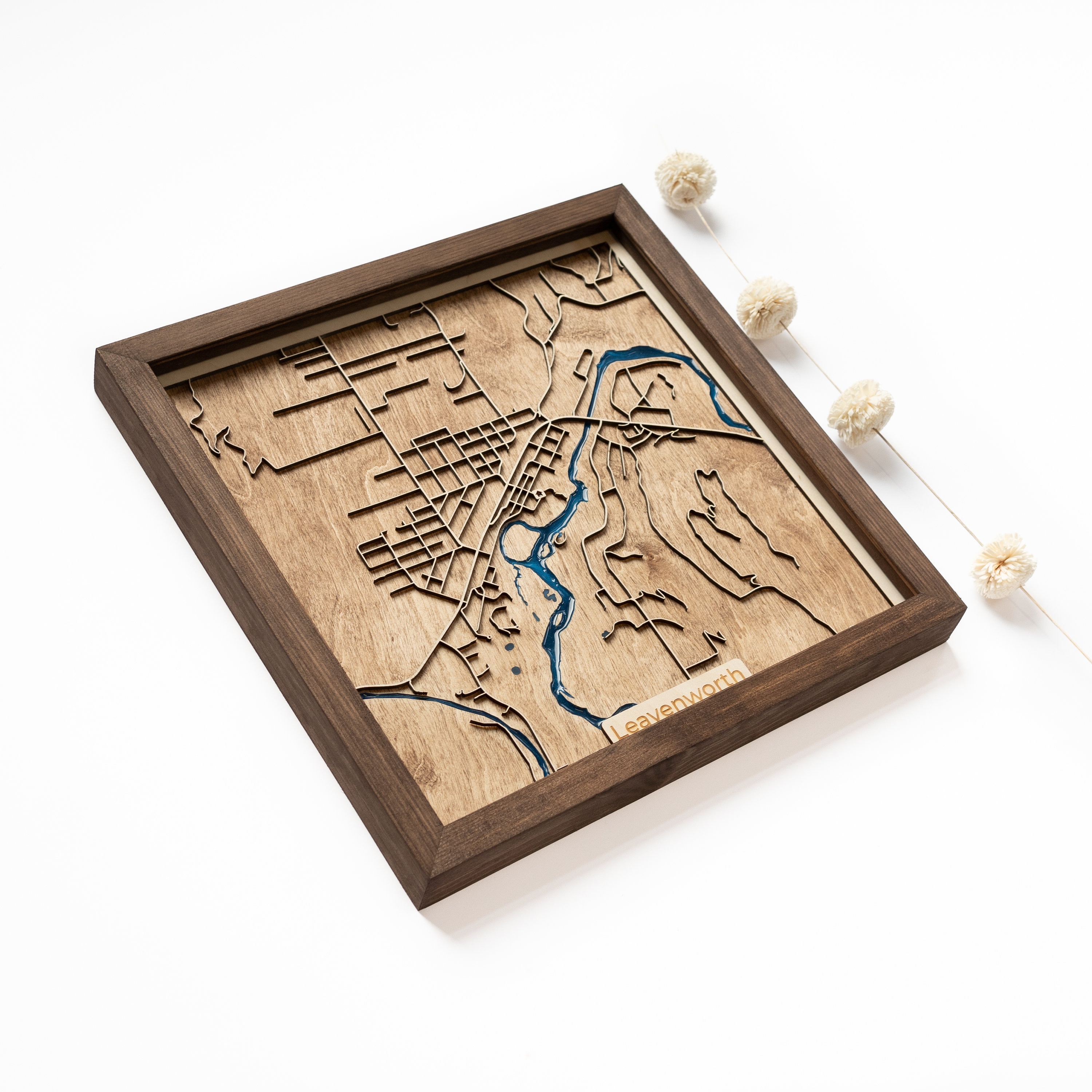 Leavenworth Map | Wood and Epoxy - Etsy