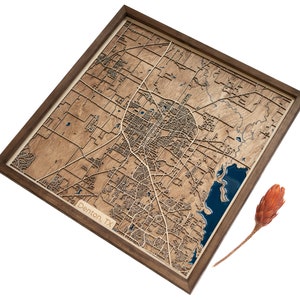 Denton : carte | Bois et époxy