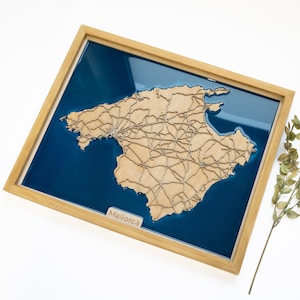 Mallorca Karte | Holz und Epoxydharz