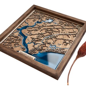 Carte de l'île de Wadmalaw | Bois et époxy
